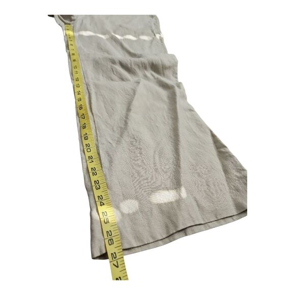 David Jones 100% Linen Neutral Wide Leg Beachy Pants Size 10 Australia Quiet Lux - Picture 6 of 9